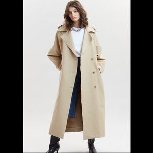 THE FRANKIE SHOP By Flow Smocked Back Oversized Trench